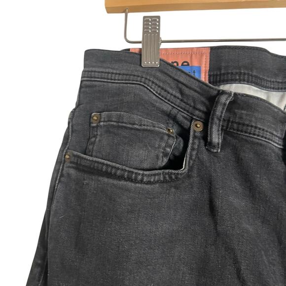 Acne Studios River Slim Tapered Washed Black Denim Jeans Size 32x34 - Picture 7 of 13